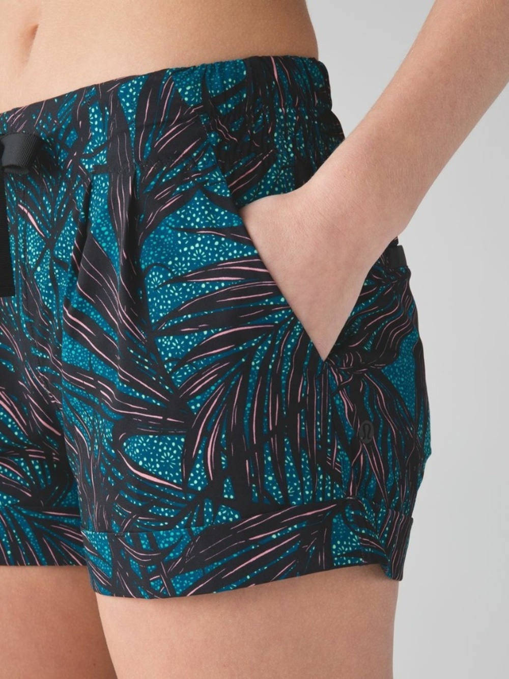 lululemon athletica Teal Black Pink Print Swim Shorts